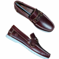 MOCASIN MARRONCON HEBILLA SUELA BLANCA 44